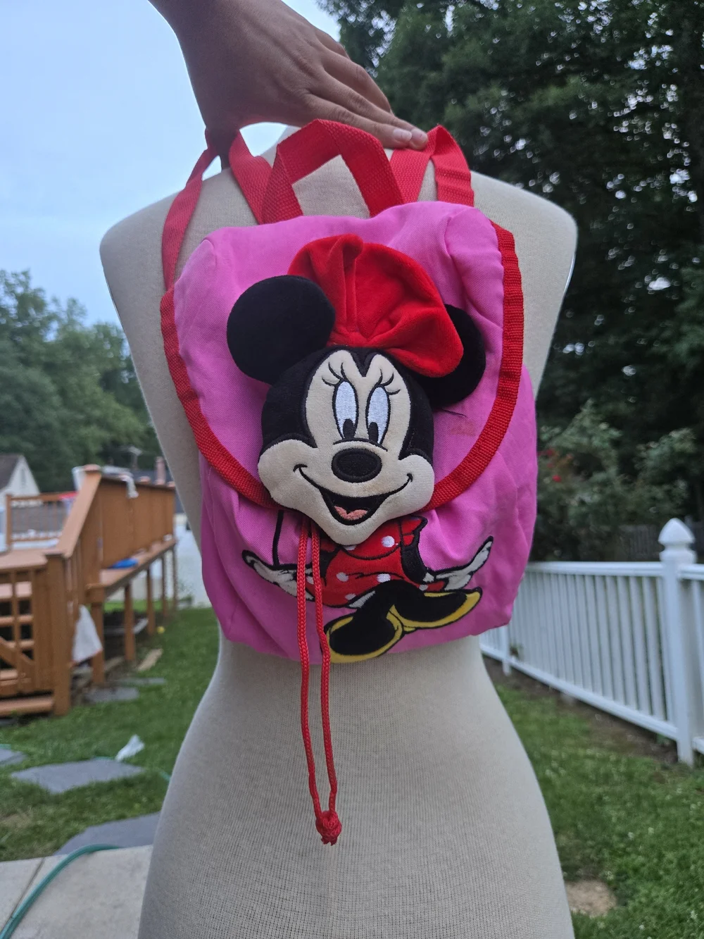 Disney Pink Minnie Mouse Kids Backpack with Red Accents